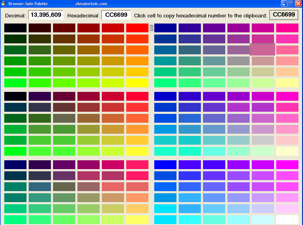  Browser-Safe Palette 