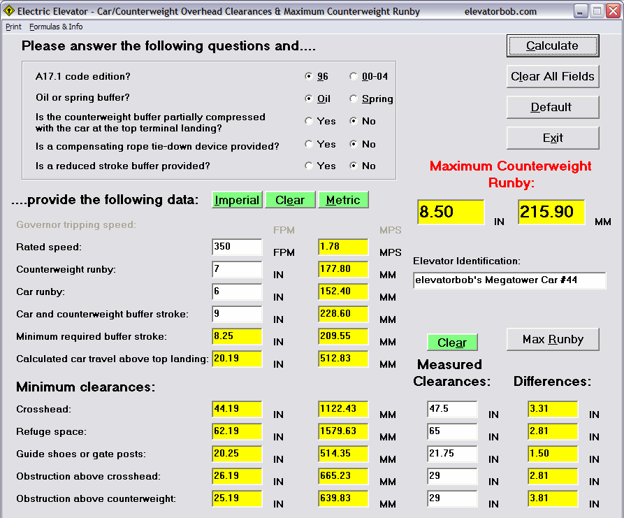  Electric Car Top Clearances Calculator 