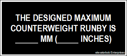  Counterweight Runby Data Plate 