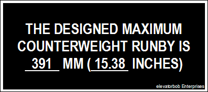  Completed Counterweight Runby Data Plate 