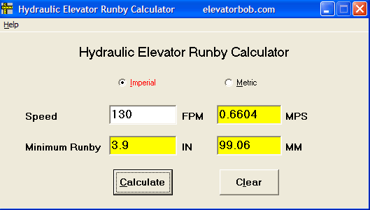  Hydraulic Elevator Runby Calculator 